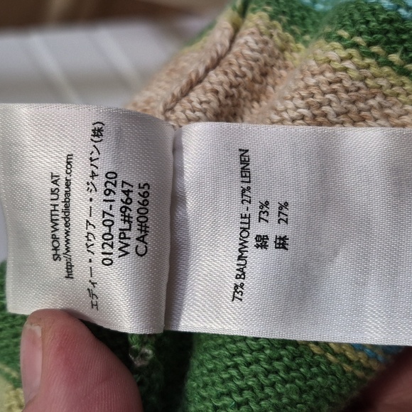 Eddie Bauer Sweater Vest Striped Green Blue XL - Picture 9 of 9